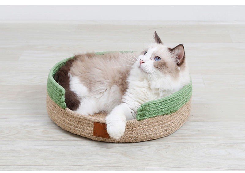 Dailypets Handwoven Cotton Rope Cat Bed – Japanese Style Cat Nest