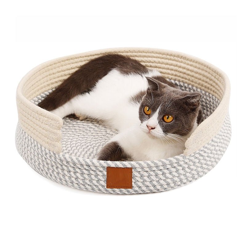 Dailypets Handwoven Cotton Rope Cat Bed – Japanese Style Cat Nest