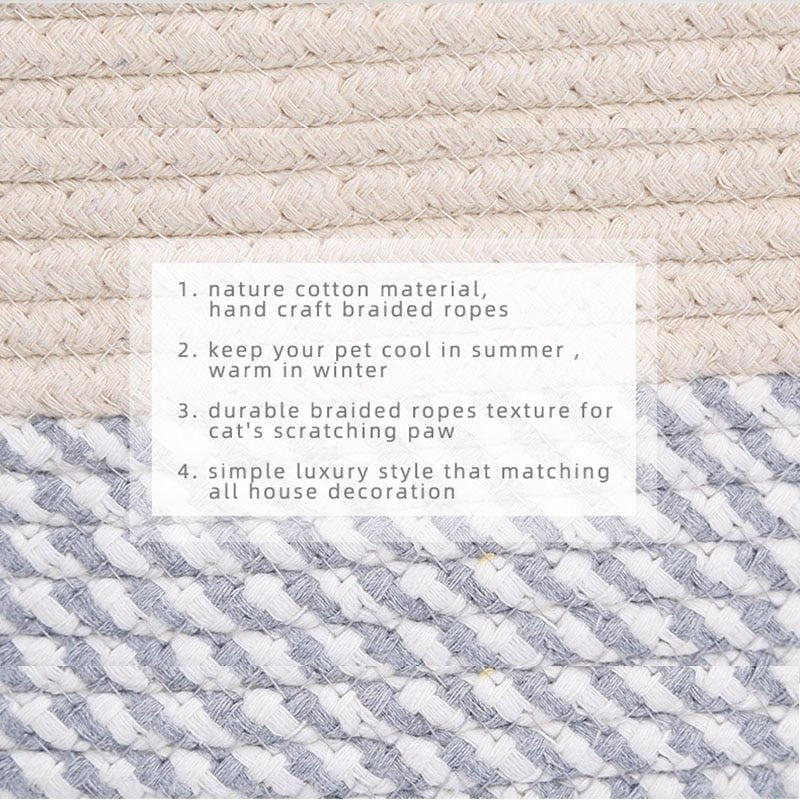 Dailypets Handwoven Cotton Rope Cat Bed – Japanese Style Cat Nest