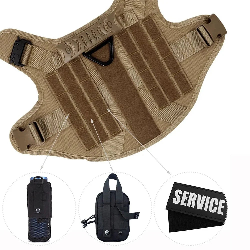 Dailypets Tactical Dog Harness with MOLLE System for Training and Outdoor Adventures