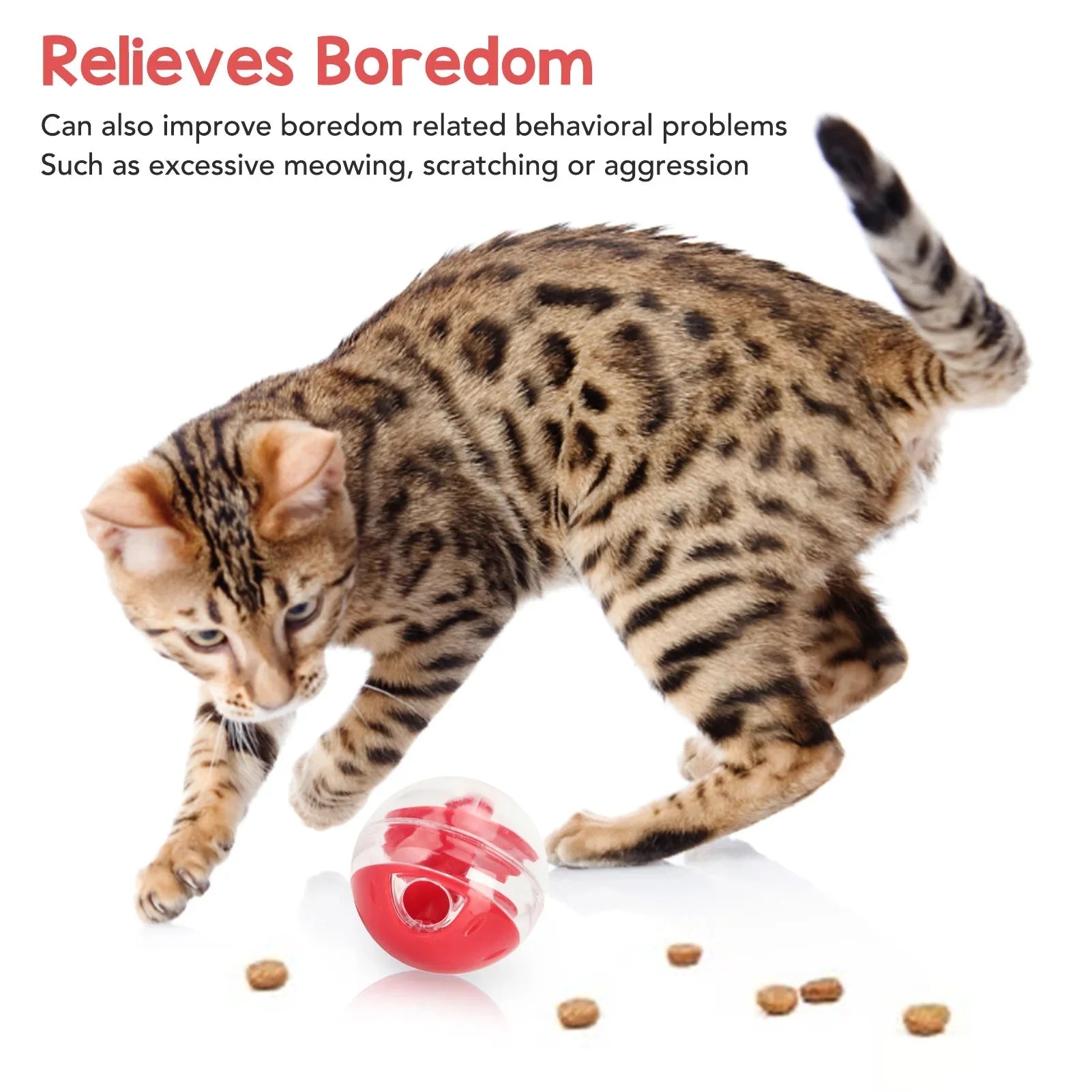 Dailypets Interactive Treat Dispensing Ball for Cats with Adjustable Slow Feeding Puzzle