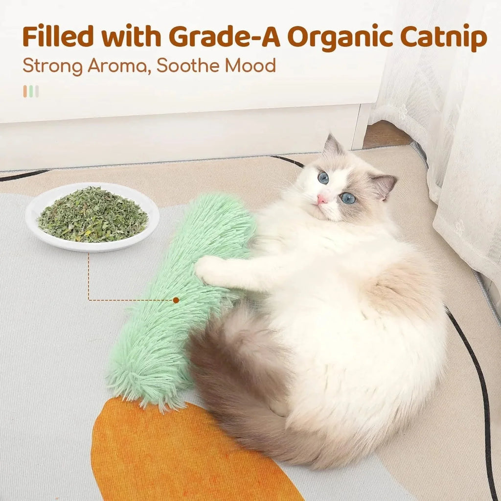 Dailypets Catnip Plush Toy Set for Cats with Soft Interactive Play & 4 Fun Designs