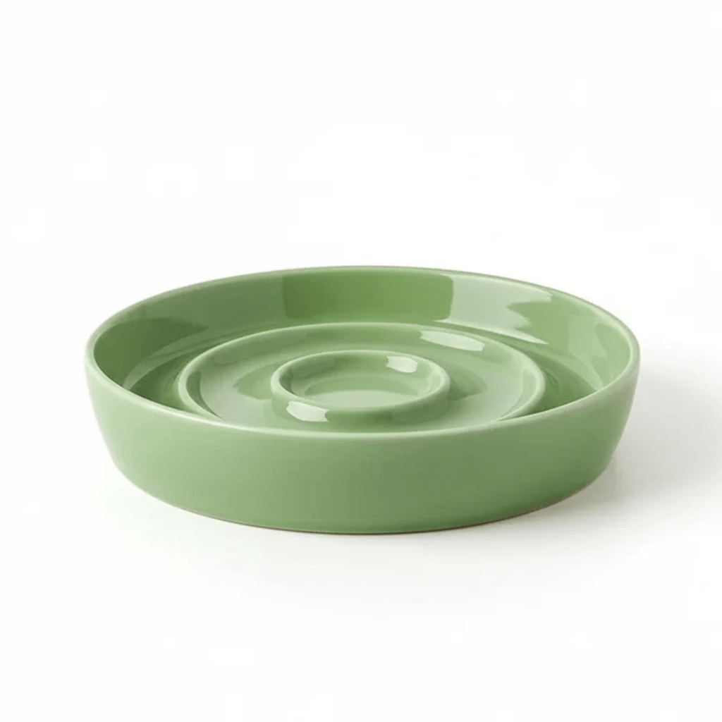 Dailypets Premium Ceramic Slow Feeder Pet Bowl with Stable Non-Slip Feeding Base