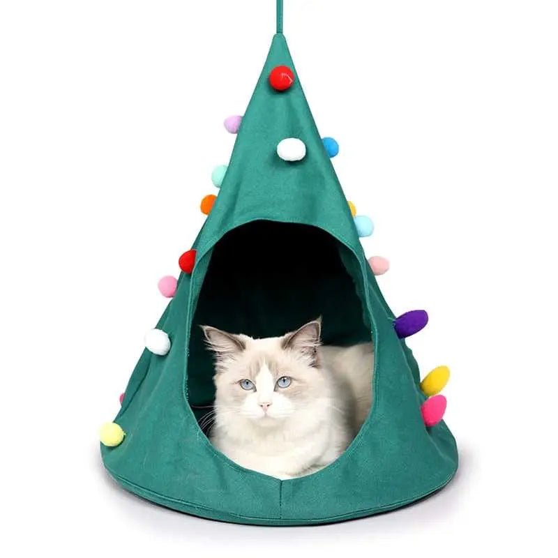 Dailypets Christmas Cat Nest Hammock – Cozy Hanging Bed for Winter Comfort & Play