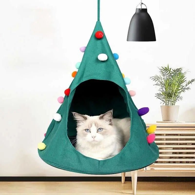 Dailypets Christmas Cat Nest Hammock – Cozy Hanging Bed for Winter Comfort & Play