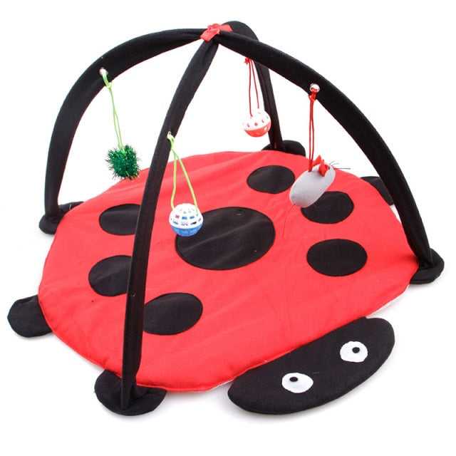 Dailypets Ladybug Cat Bed Mat with Arch Toy Frame