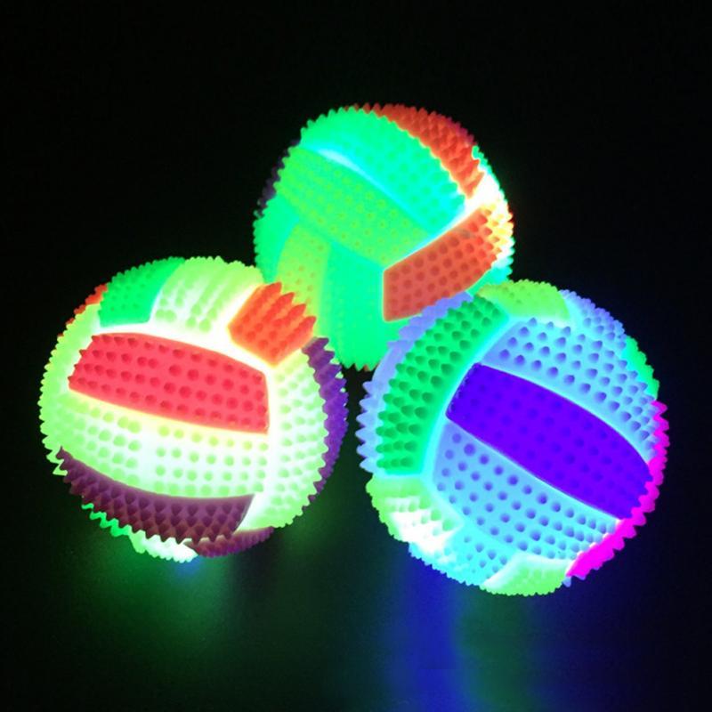 Dailypets Dog Squeak Ball, Color LED Bouncy Toy for Daily Pet Care