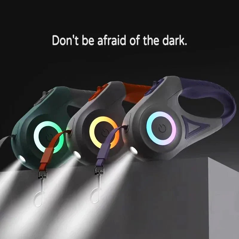 Dailypets Illuminated Retractable Dog Lead with Ergonomic Handle for Daily Walking
