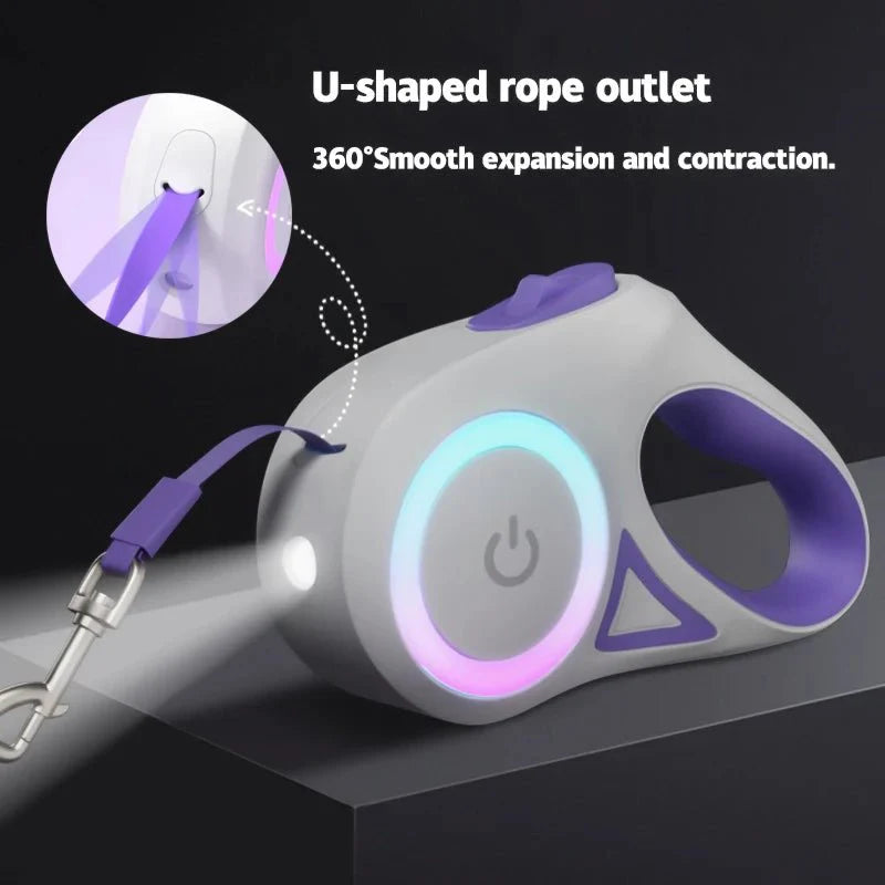 Dailypets Illuminated Retractable Dog Lead with Ergonomic Handle for Daily Walking
