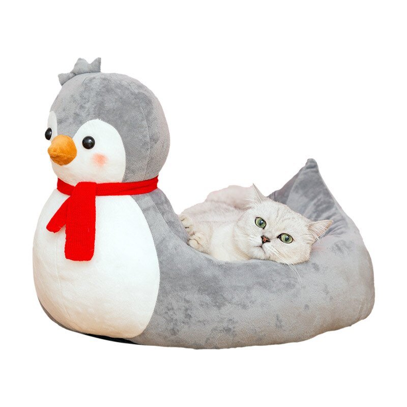 Dailypets Penguin Cat Nest – Warm Plush Resting Bed for Cats