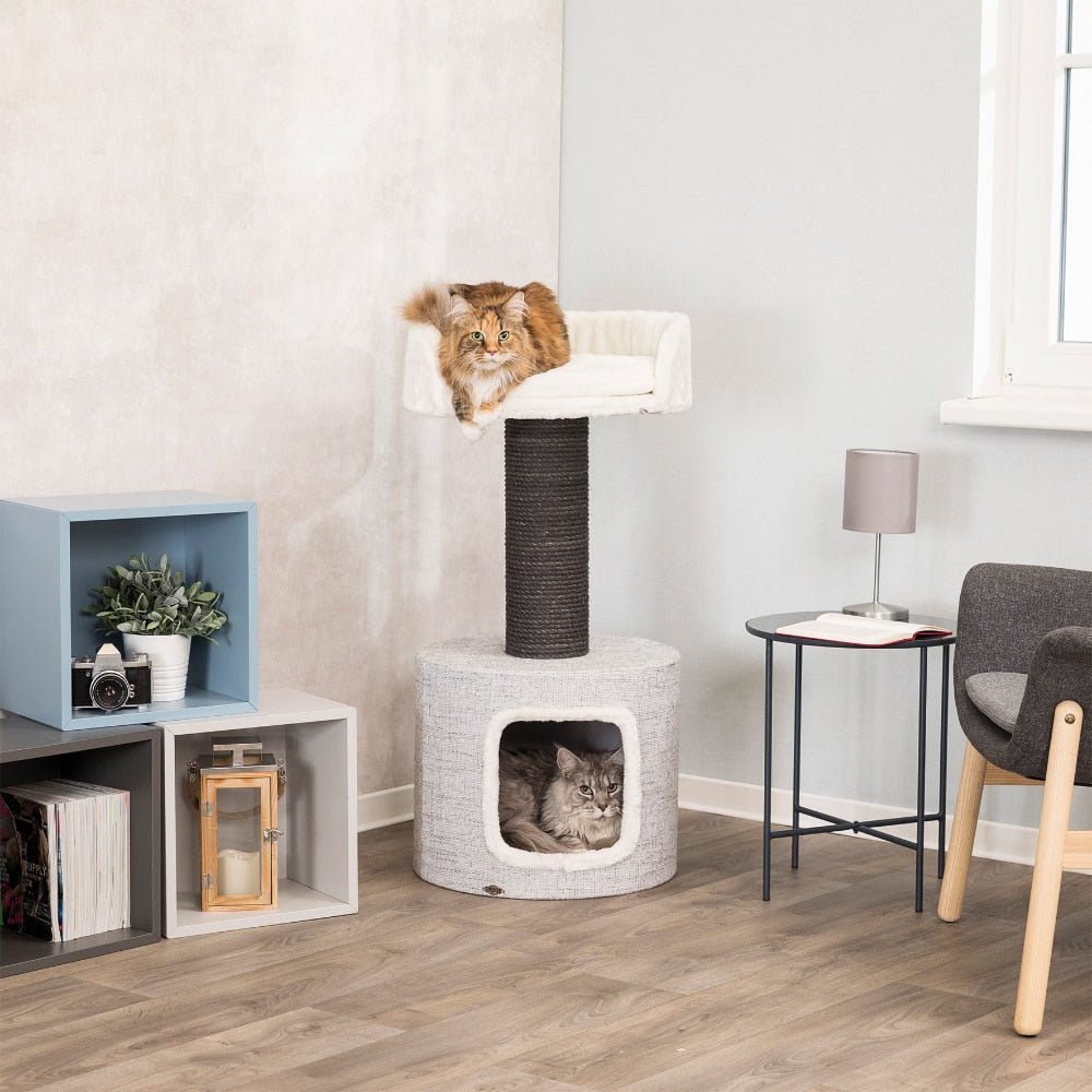 Dailypets Luxury Carpeted Cat Tree – Plush Cat Tower with Cozy Condo, Bed & Sisal Scratching Post