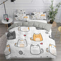 Dailypets Giant Cartoon Cat Comforter Set – Soft Cat Lover Bedding with Duvet Cover