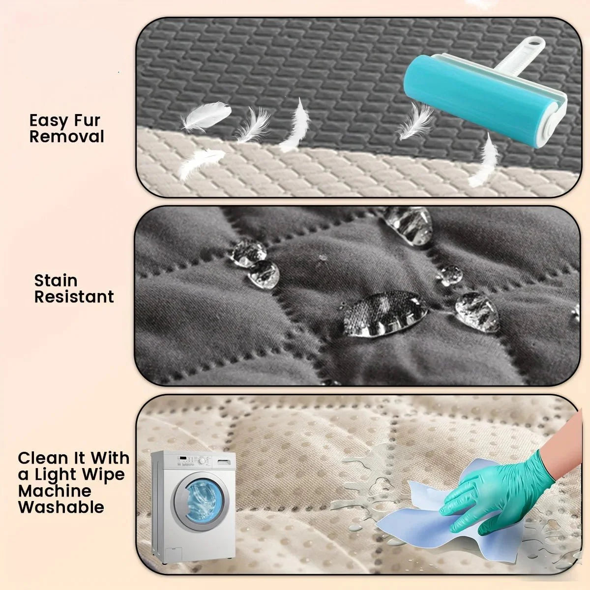 Dailypets Waterproof Pet Blanket with Non-Slip Backing for Furniture and Travel Use
