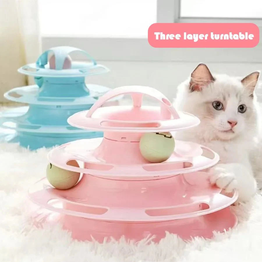 Dailypets Interactive Ball Track Tower for Cats with 3 or 4-Tier Rolling Ball Play