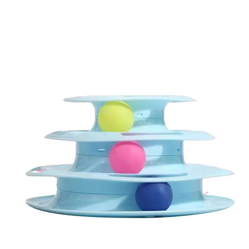 Dailypets Interactive Ball Track Tower for Cats with 3 or 4-Tier Rolling Ball Play