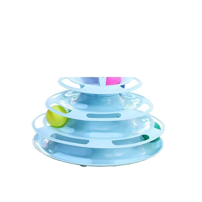 Dailypets Interactive Ball Track Tower for Cats with 3 or 4-Tier Rolling Ball Play