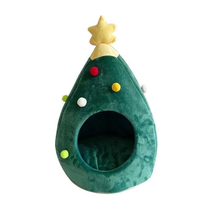 Dailypets Festive Cat Cave Bed for Warm Indoor Naps