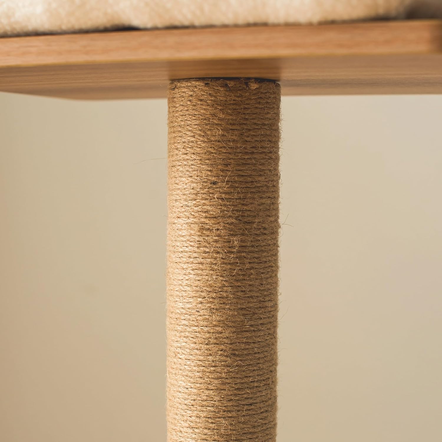 Dailypets Compact Cat Tower with Condo – Beige Cat Tree with Perches & Jute Scratching Post