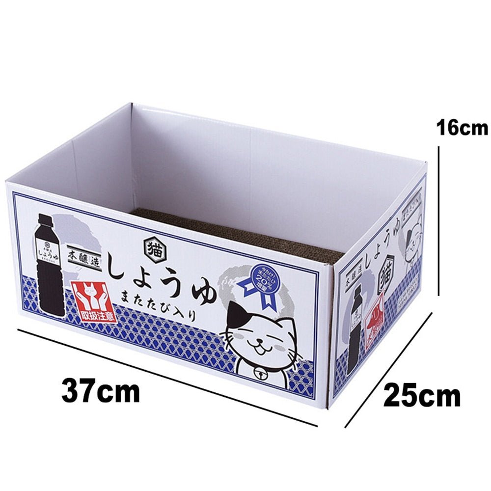 Dailypets Cozy Cat Box with Built-In Scratching Pad
