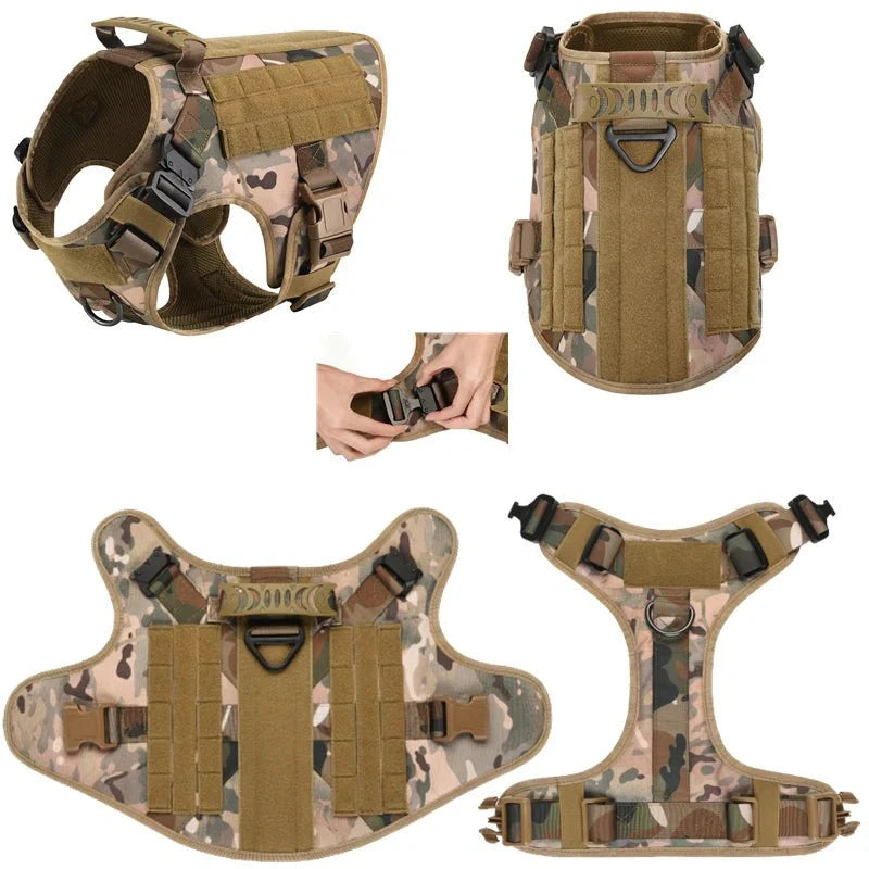 Dailypets Tactical Dog Harness with Handle & Leash for Training, Hiking & Outdoor Adventures
