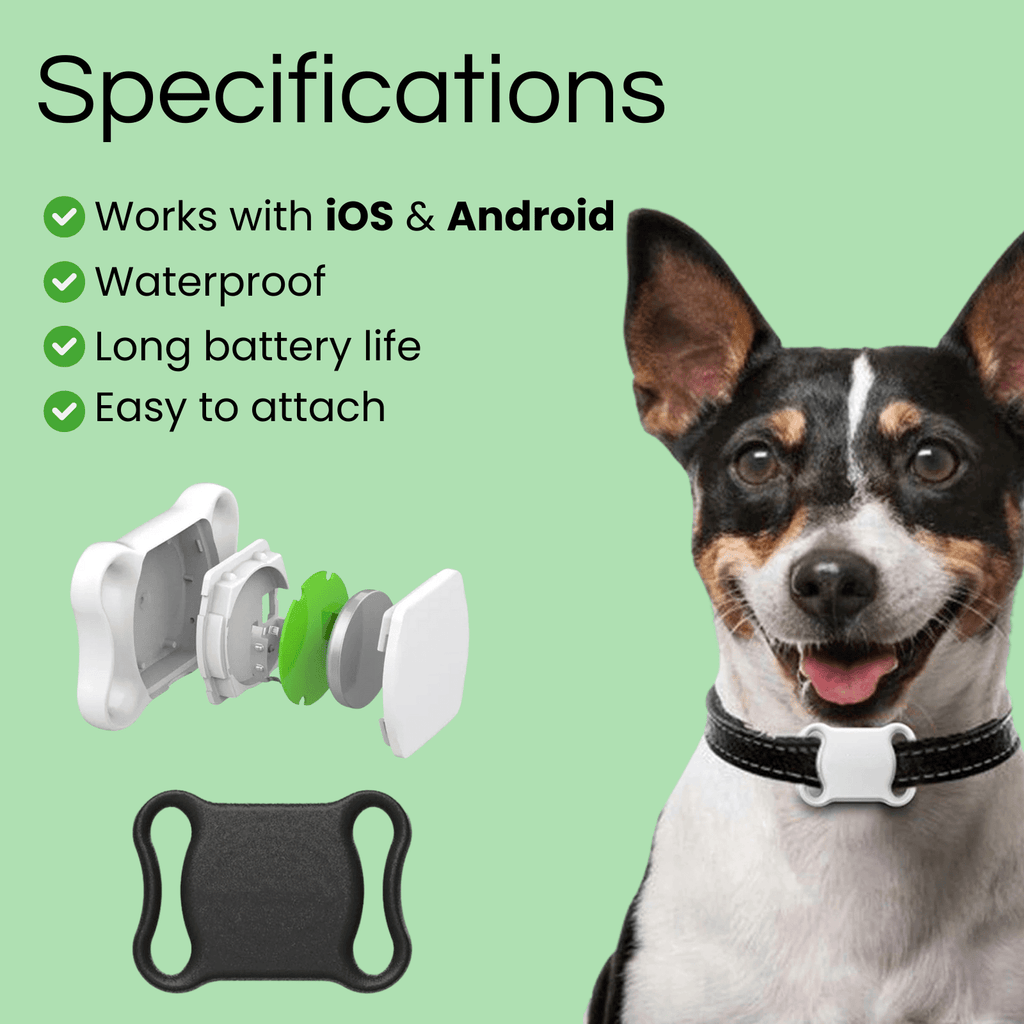 Dailypets Mini Bluetooth Pet Tracker with Find My Compatibility for Dogs and Cats