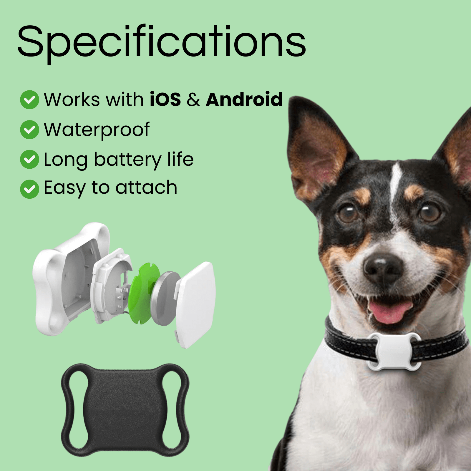 Dailypets Mini Bluetooth Pet Tracker with Find My Compatibility for Dogs and Cats