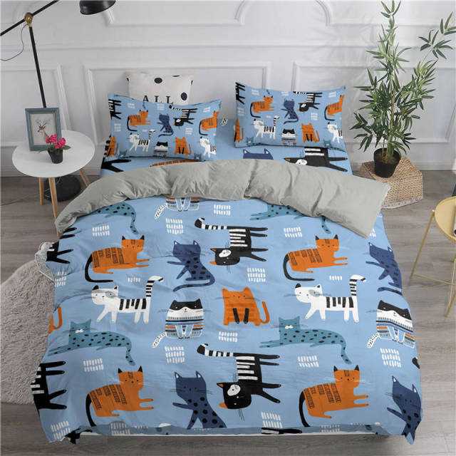 Dailypets Minimal Cat Bedroom Set – Soft Polyester Duvet Cover with Corner Ties