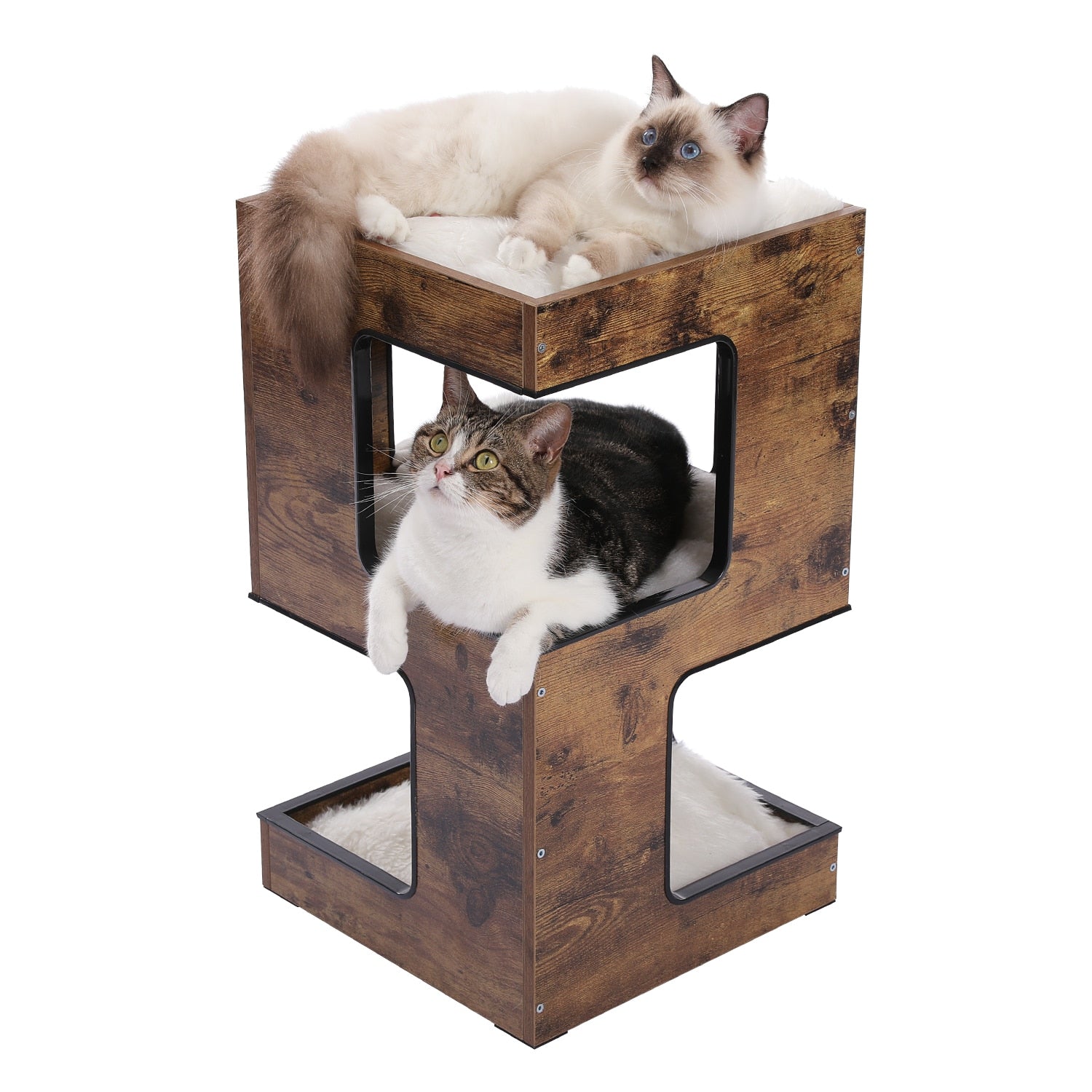 Dailypets Cat Side Table Tree, Modern Pet Furniture with Play Toy