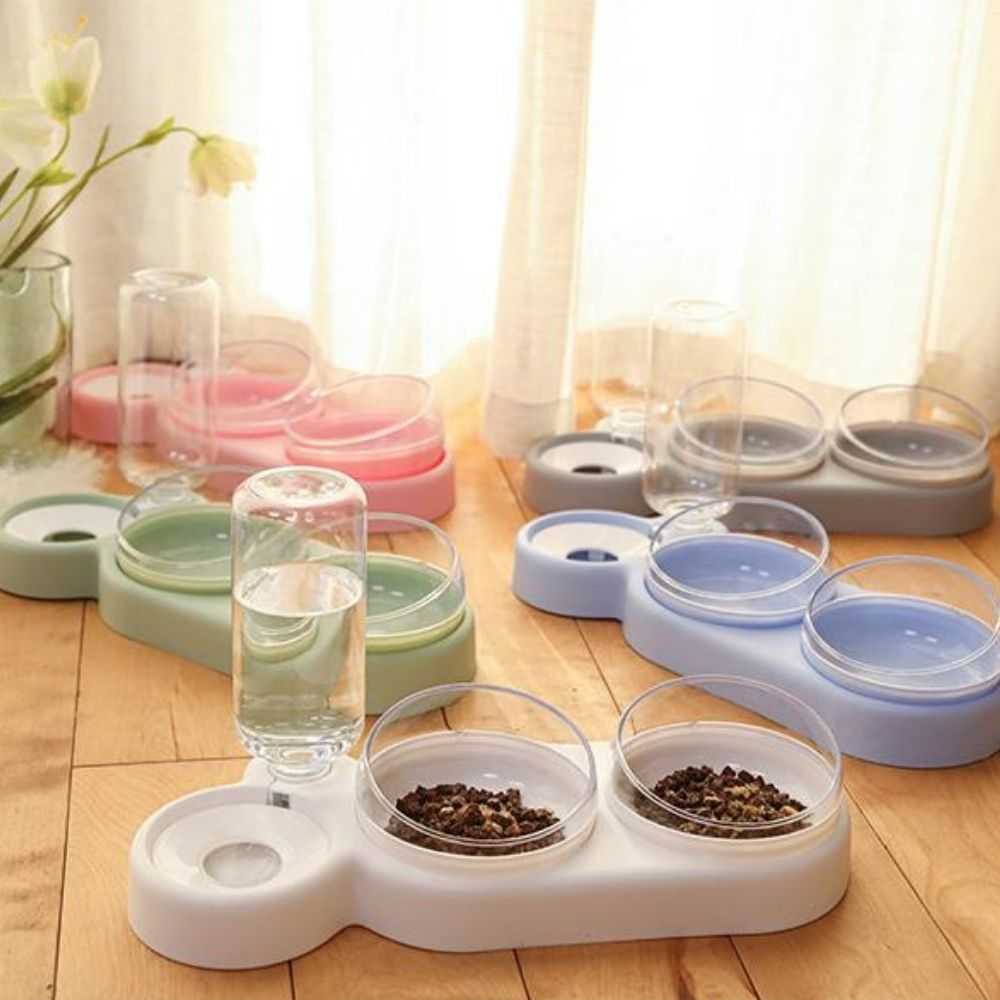 Dailypets Raised Cat Bowl Set, Food and Water Feeder for Daily Pet Care