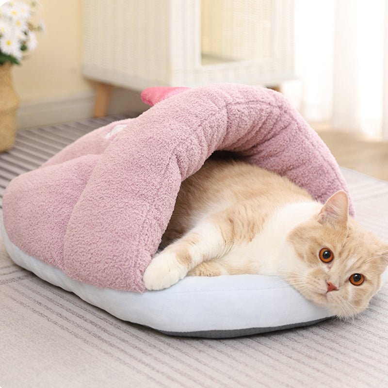 Dailypets Monster-Themed Cat Nest – Plush Foldable Cat Bed