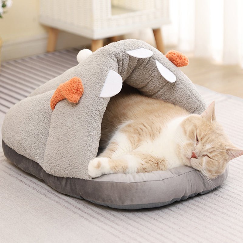 Dailypets Monster-Themed Cat Nest – Plush Foldable Cat Bed