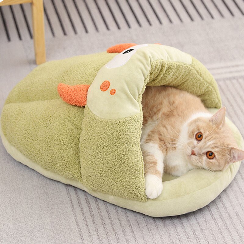 Dailypets Monster-Themed Cat Nest – Plush Foldable Cat Bed