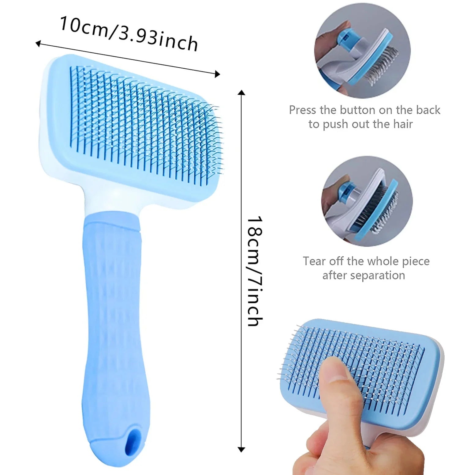 Dailypets Multi-Purpose Pet Grooming Brush for Dogs and Cats with Comfortable Grip