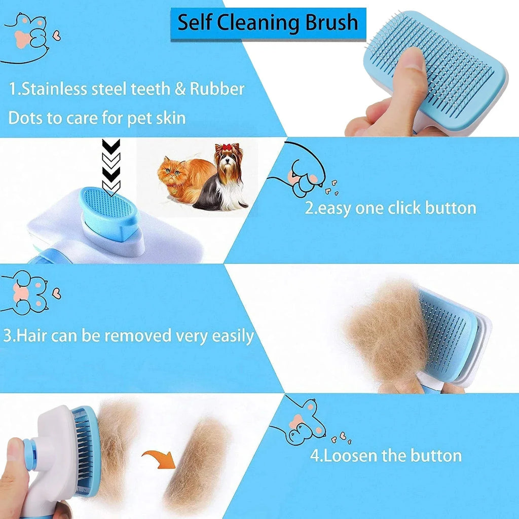Dailypets Multi-Purpose Pet Grooming Brush for Dogs and Cats with Comfortable Grip