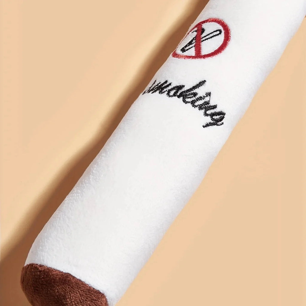 Dailypets Plush Cigarette Dog Toy for Chewing, Fetch & Interactive Play