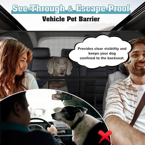 Dailypets Back Seat Dog Car Barrier, Escape-Proof Mesh Safety Divider