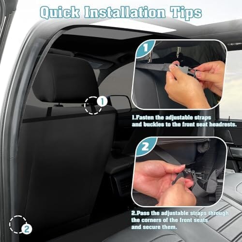 Dailypets Back Seat Dog Car Barrier, Escape-Proof Mesh Safety Divider