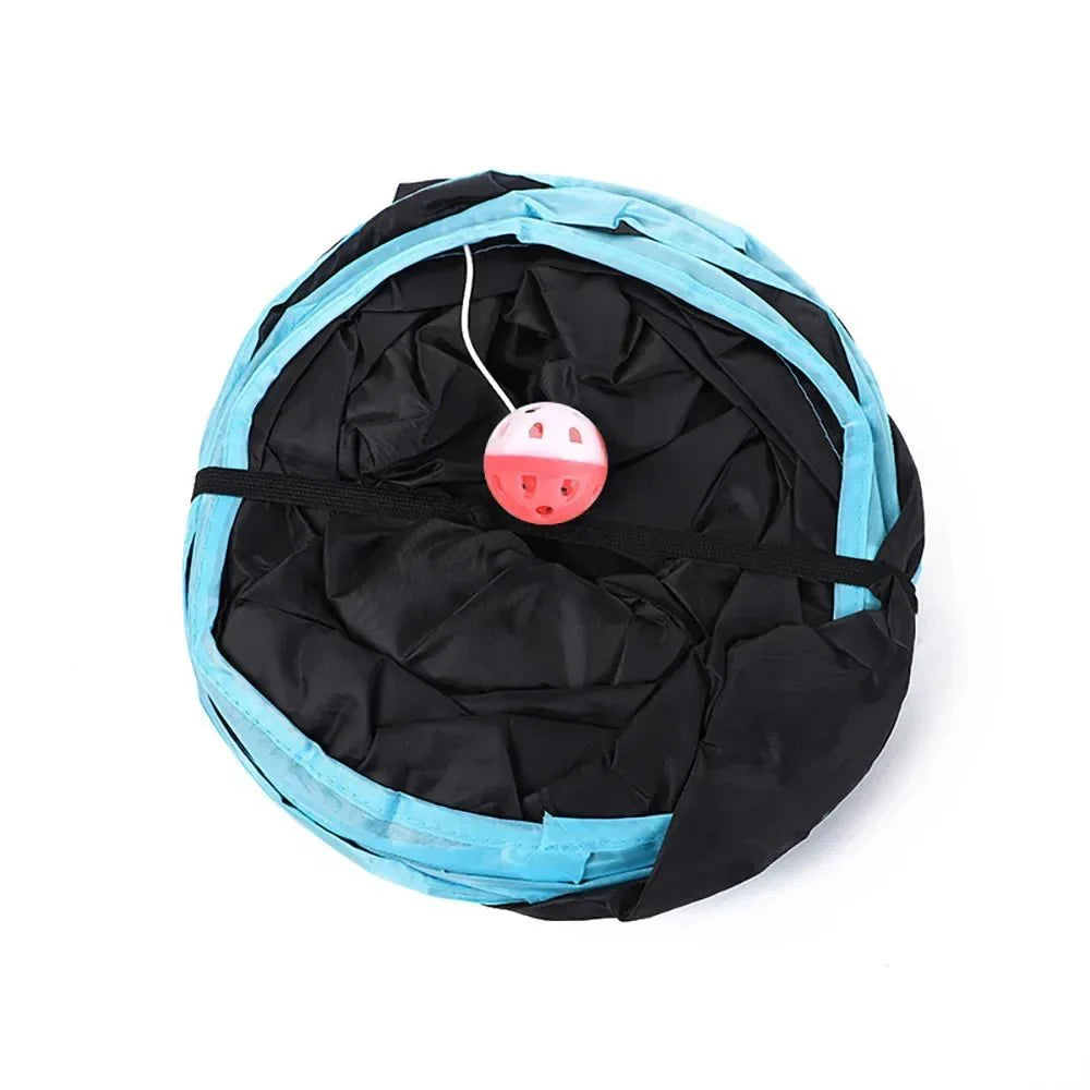 Dailypets Foldable Cat Tunnel for Indoor Play with Crinkle Design & Cross Tunnel Fun