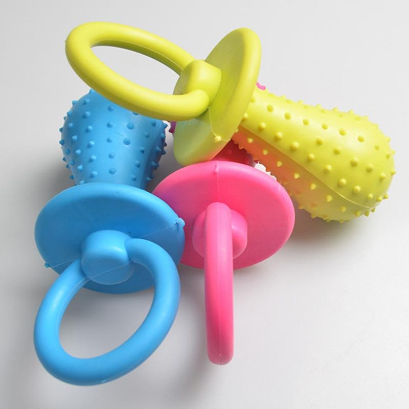 Dailypets Dog Squeaky Chew Toy, Textured Pacifier