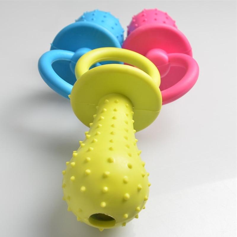 Dailypets Dog Squeaky Chew Toy, Textured Pacifier