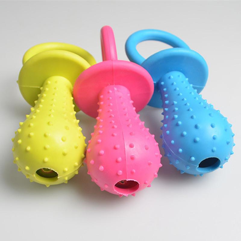 Dailypets Dog Squeaky Chew Toy, Textured Pacifier