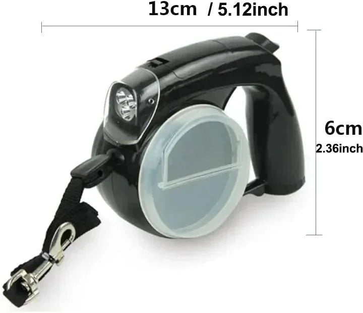 Dailypets 5-in-1 Retractable Dog Leash with LED Light and Waste Bag Dispenser