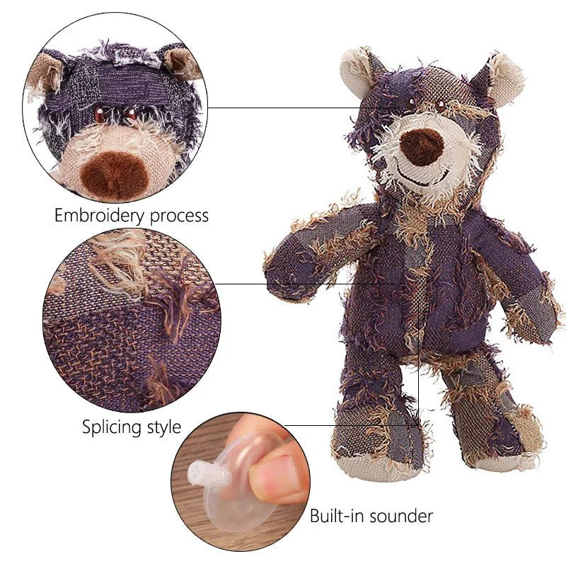 Dailypets Plush Teddy Bear Toy for Small Dogs with Soft Chew Design