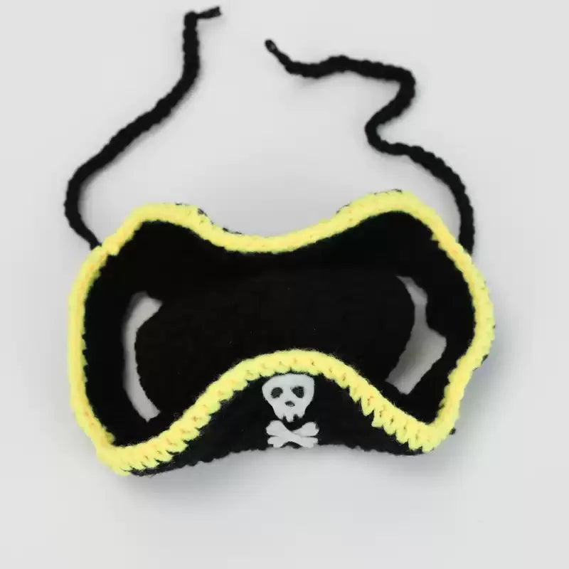 Dailypets Pirate Cat Hat with Skull Emblem for Photos and Costume Parties