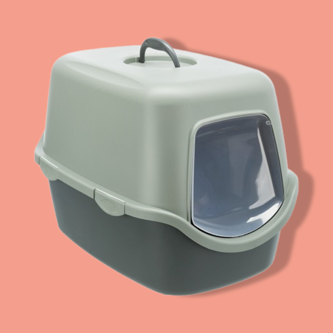 Dailypets Covered Cat Toilet with Door, Low-Mess Litter Box for Indoor Cats