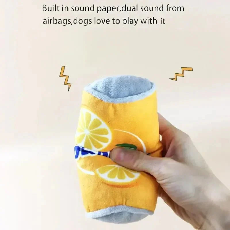 Dailypets Plush Beverage Can Dog Toy with Squeaker for Interactive Play