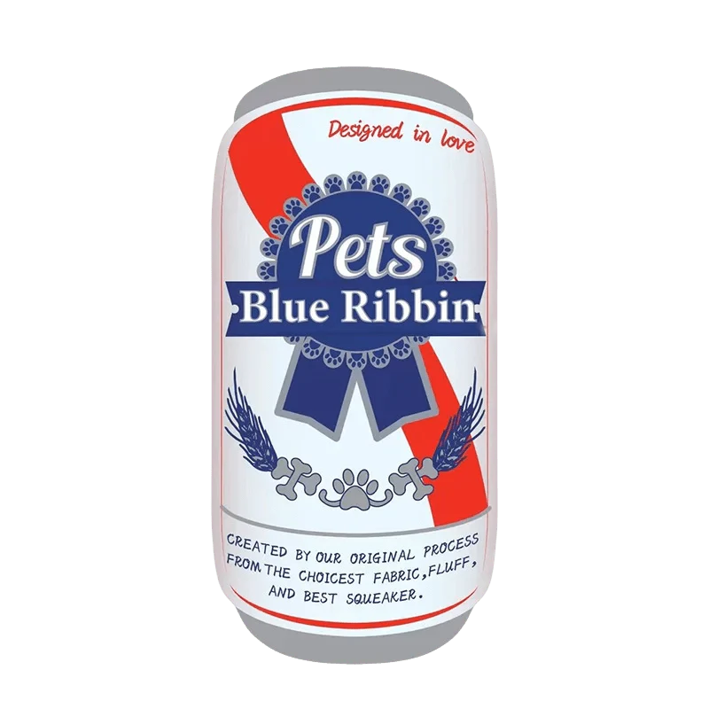Dailypets Plush Beverage Can Dog Toy with Squeaker for Interactive Play