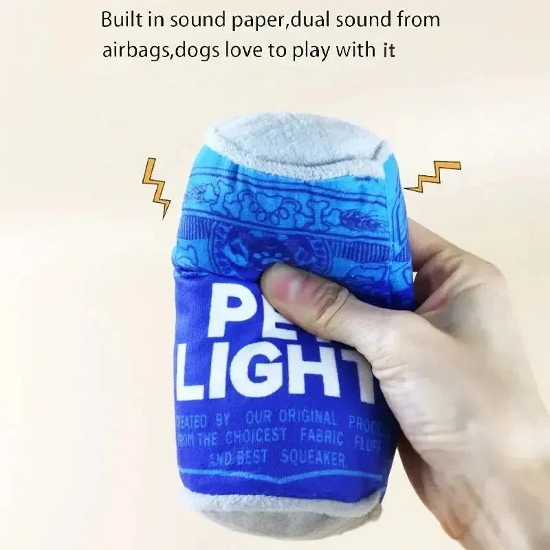 Dailypets Plush Beverage Can Dog Toy with Squeaker for Interactive Play