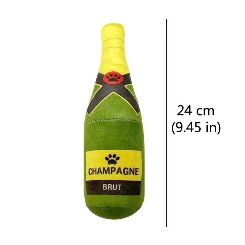Dailypets Plush Bottle Dog Toy with Squeaker for Interactive Play