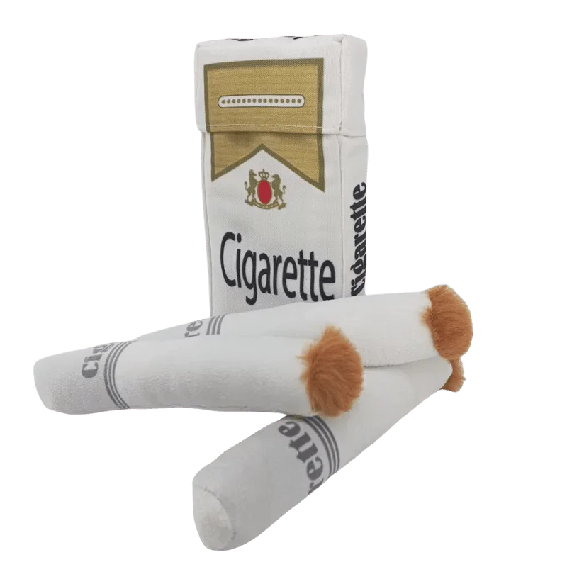 Dailypets Plush Cigar Dog Toy with Squeaker – 3 Pack Interactive Set